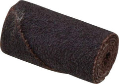 Merit Abrasives - 3/4" Max Roll Diam x 1-1/2" OAL, 60 Grit Aluminum Oxide Straight Cartridge Roll - 3/16" Pilot Hole Diam, Medium Grade - Caliber Tooling