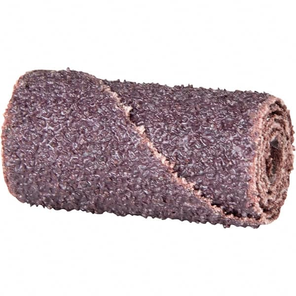 Merit Abrasives - 3/4" Max Roll Diam x 2" OAL, 60 Grit Aluminum Oxide Straight Cartridge Roll - 3/16" Pilot Hole Diam, Medium Grade - Caliber Tooling