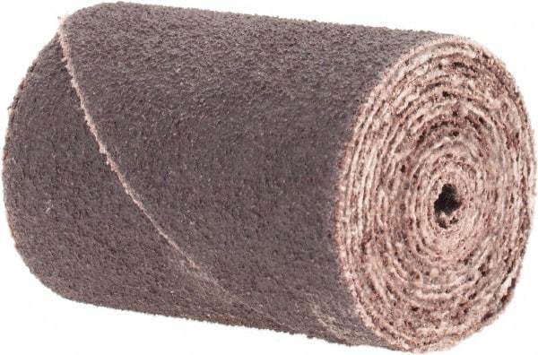 Merit Abrasives - 1" Max Roll Diam x 1-1/2" OAL, 80 Grit Aluminum Oxide Straight Cartridge Roll - 1/8" Pilot Hole Diam, Medium Grade - Caliber Tooling