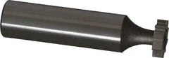 Keo - 1/2" Diam x 1/8" Face Width, High Speed Steel, 10 Teeth, Shank Connection Woodruff Keyseat Cutter - Uncoated, 2-1/8" OAL x 1/2" Shank, Straight Teeth, ANSI 404, Old Standard 4 - Caliber Tooling