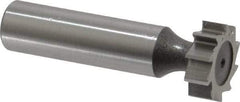 Keo - 3/4" Diam x 1/4" Face Width, High Speed Steel, 10 Teeth, Shank Connection Woodruff Keyseat Cutter - Uncoated, 2-1/4" OAL x 1/2" Shank, Straight Teeth, ANSI 806, Old Standard 91 - Caliber Tooling