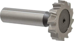 Keo - 1-1/4" Diam x 1/4" Face Width, High Speed Steel, 12 Teeth, Shank Connection Woodruff Keyseat Cutter - Uncoated, 2-1/4" OAL x 1/2" Shank, Staggered Teeth, ANSI 810, Old Standard 21 - Caliber Tooling