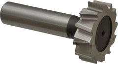 Keo - 1-1/4" Diam x 3/8" Face Width, High Speed Steel, 12 Teeth, Shank Connection Woodruff Keyseat Cutter - Uncoated, 2-3/8" OAL x 1/2" Shank, Staggered Teeth, ANSI 1210, Old Standard E - Caliber Tooling