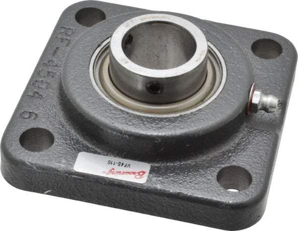 Browning - 1" ID, 3-3/4" OAL x 3-3/4" OAH 4-Bolt Flange - 1,651 Lb Static Cap, 2,801 Lb Dyn Cap, 2-3/4" Btw Mnt Hole Ctrs, Cast Iron - Caliber Tooling