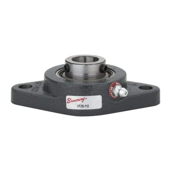 Browning - 3/4" ID, 4-13/32" OAL x 2-1/2" OAH 2-Bolt Flange - 1,444 Lb Static Cap, 2,611 Lb Dyn Cap, 3-17/32" Btw Mnt Hole Ctrs, Cast Iron - Caliber Tooling