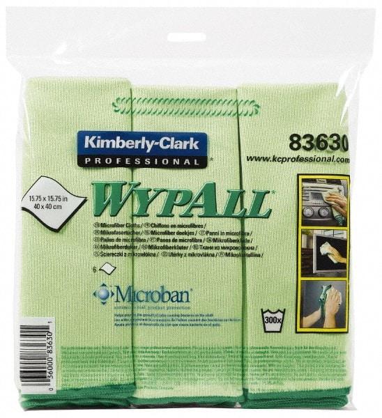 WypAll - Reusable Microfiber Wipes - Packet, 15-3/4" x 15-3/4" Sheet Size, Green - Caliber Tooling