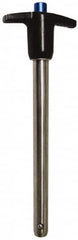 Gibraltar - 3/8" Diam, 4" Usable Length, T Handle, Quick Release Pin - Grade 4130 Steel, Zinc-Plated Finish - Caliber Tooling