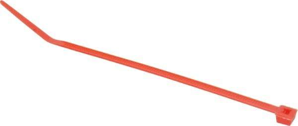 Made in USA - 4-1/8" Long Red Nylon Standard Cable Tie - 18 Lb Tensile Strength, 1.07mm Thick, 22.23mm Max Bundle Diam - Caliber Tooling