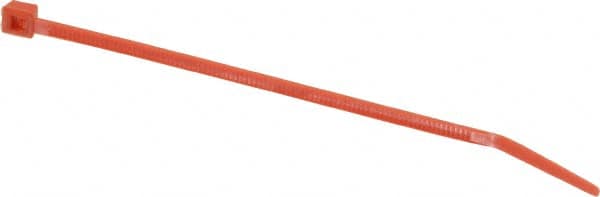 Made in USA - 4-1/8" Long Orange Nylon Standard Cable Tie - 18 Lb Tensile Strength, 1.07mm Thick, 9" Max Bundle Diam - Caliber Tooling