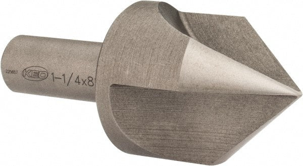 Keo - 1-1/4" Head Diam, 1/2" Shank Diam, 3 Flute 82° High Speed Steel Countersink - Caliber Tooling