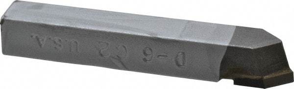 Made in USA - 3/8 x 3/8" Shank, Pointed Nose Single Point Tool Bit - D-6, Grade C2 - Exact Industrial Supply