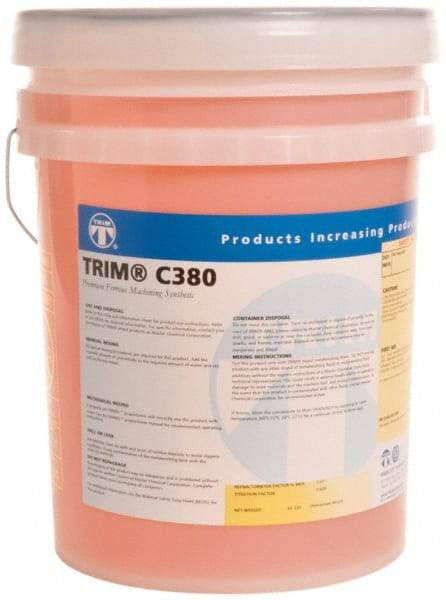 Master Fluid Solutions - Trim C380, 5 Gal Pail Grinding Fluid - Synthetic, For Machining - Caliber Tooling