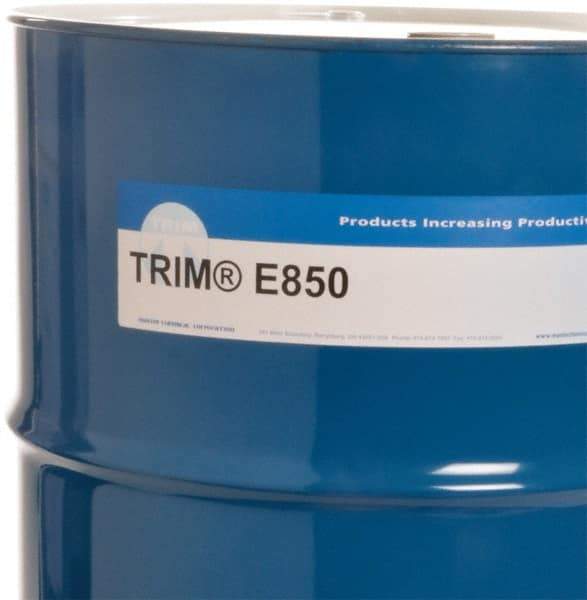 Master Fluid Solutions - Trim E850, 54 Gal Drum Cutting & Grinding Fluid - Water Soluble, For Cutting, Grinding - Caliber Tooling