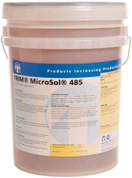 Master Fluid Solutions - Trim MicroSol 485, 5 Gal Pail Cutting & Grinding Fluid - Semisynthetic, For Machining - Caliber Tooling