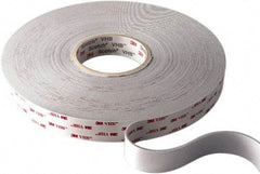 3M - 3/4" x 36 Yd Acrylic Adhesive Double Sided Tape - 45 mil Thick, White, Acrylic Foam Liner, Continuous Roll, Series 4945 - Caliber Tooling