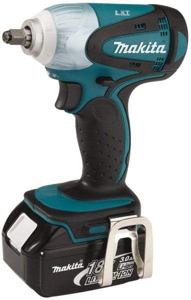 Makita - 3/8" Drive 18 Volt Pistol Grip Cordless Impact Wrench & Ratchet - 2,100 RPM, 155 Ft/Lb Torque, 2 Lithium-Ion Batteries Included - Caliber Tooling