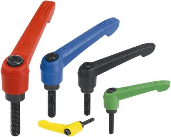 KIPP - M10, Fiberglass Reinforced Plastic Threaded Stud Adjustable Clamping Handle - 75mm OAL, 45.5mm High - Caliber Tooling