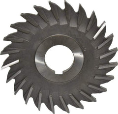 Made in USA - 4" Diam x 1/4" Width of Cut, 24 Teeth, Cobalt Side Milling Cutter - Straight Teeth, Uncoated - Caliber Tooling