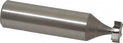 Made in USA - 3/8" Diam x 1/8" Face Width, High Speed Steel, 6 Teeth, Shank Connection Woodruff Keyseat Cutter - Uncoated, 2-1/8" OAL x 1/2" Shank, Staggered Teeth, ANSI 403, Old Standard 213 - Caliber Tooling