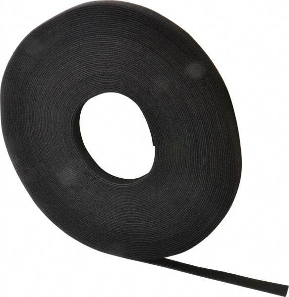 VELCRO Brand - 1/2" Wide x 25 Yd Long Self Fastening Tie/Strap Hook & Loop Roll - Continuous Roll, Black - Caliber Tooling