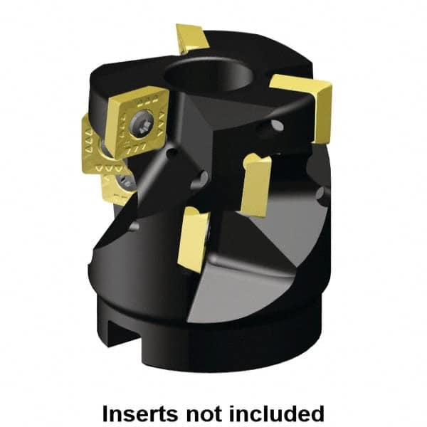 Kennametal - 9 Inserts, 2" Cut Diam, 3/4" Arbor Diam, 1.275" Max Depth of Cut, Indexable Square-Shoulder Face Mill - 0/90° Lead Angle, 1-7/8" High, SD.T 43.. Insert Compatibility, Through Coolant, Series KSSM-KSSP - Caliber Tooling