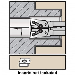 Kennametal - 2-1/8" Min Bore Diam, 14" OAL, 1-1/2" Shank Diam, A-MCLN-D Indexable Boring Bar - CN.. Insert, Screw or Clamp Holding Method - Caliber Tooling