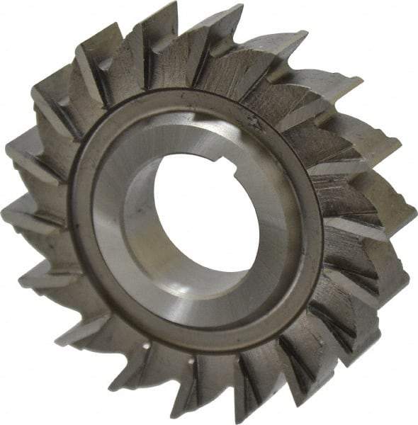 Made in USA - 2-1/2" Diam x 1/2" Width of Cut, 18 Teeth, High Speed Steel Side Milling Cutter - Straight Teeth, Uncoated - Caliber Tooling