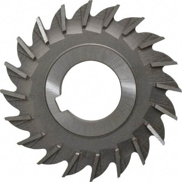 Made in USA - 3" Diam x 1/4" Width of Cut, 20 Teeth, High Speed Steel Side Milling Cutter - Straight Teeth, Uncoated - Caliber Tooling