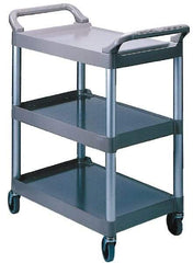 Rubbermaid - 200 Lb Capacity, 18-5/8" Wide x 33-5/8" Long x 37-3/4" High Standard Utility Cart - 3 Shelf, Plastic, Swivel Casters - Caliber Tooling