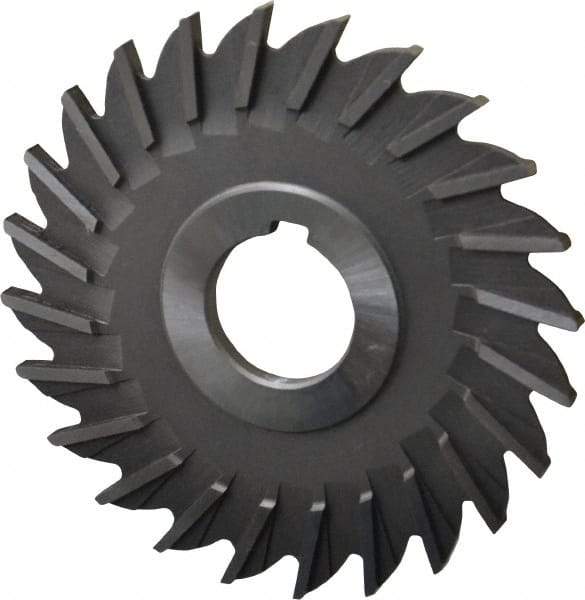 Made in USA - 4" Diam x 3/16" Width of Cut, 24 Teeth, High Speed Steel Side Milling Cutter - Straight Teeth, Uncoated - Caliber Tooling