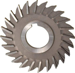 Made in USA - 4" Diam x 3/16" Width of Cut, 24 Teeth, High Speed Steel Side Milling Cutter - Straight Teeth, Uncoated - Caliber Tooling