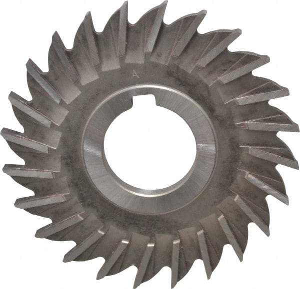 Made in USA - 4" Diam x 1/4" Width of Cut, 24 Teeth, High Speed Steel Side Milling Cutter - Straight Teeth, Uncoated - Caliber Tooling