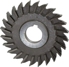 Made in USA - 4" Diam x 5/16" Width of Cut, 24 Teeth, High Speed Steel Side Milling Cutter - Straight Teeth, Uncoated - Caliber Tooling