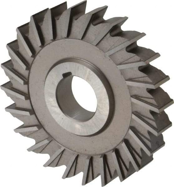 Made in USA - 4" Diam x 5/8" Width of Cut, 24 Teeth, High Speed Steel Side Milling Cutter - Straight Teeth, Uncoated - Caliber Tooling