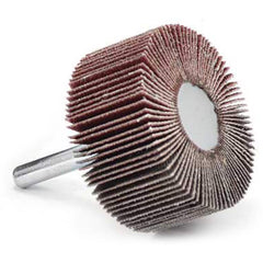 Superior Abrasives - Mounted Flap Wheels; Abrasive Type: Coated ; Outside Diameter (Inch): 2 ; Face Width (Inch): 1 ; Abrasive Material: Aluminum Oxide ; Grit: 40 ; Mounting Type: 1/4" Shank - Exact Industrial Supply