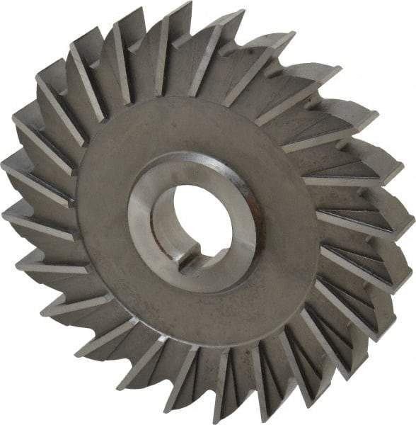 Made in USA - 5" Diam x 5/8" Width of Cut, 24 Teeth, High Speed Steel Side Milling Cutter - Straight Teeth, Uncoated - Caliber Tooling