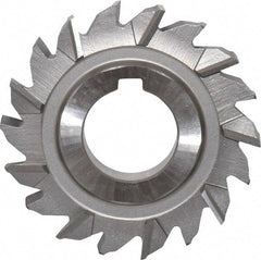 Made in USA - 2-3/4" Diam x 3/8" Width of Cut, 18 Teeth, High Speed Steel Side Milling Cutter - Staggered Teeth, Uncoated - Caliber Tooling