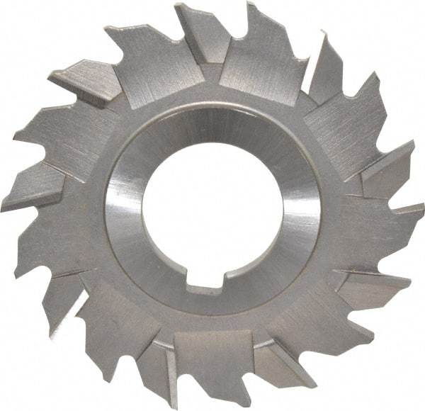 Made in USA - 3" Diam x 3/16" Width of Cut, 18 Teeth, High Speed Steel Side Milling Cutter - Staggered Teeth, Uncoated - Caliber Tooling