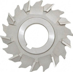 Made in USA - 3" Diam x 1/4" Width of Cut, 18 Teeth, High Speed Steel Side Milling Cutter - Staggered Teeth, Uncoated - Caliber Tooling