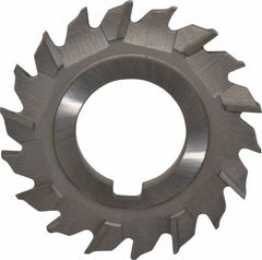 Made in USA - 3" Diam x 1/4" Width of Cut, 18 Teeth, High Speed Steel Side Milling Cutter - Staggered Teeth, Uncoated - Caliber Tooling