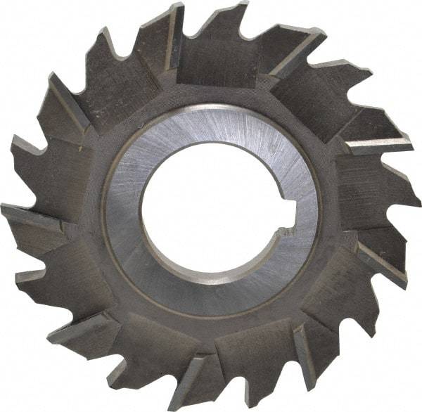 Made in USA - 3" Diam x 9/32" Width of Cut, 18 Teeth, High Speed Steel Side Milling Cutter - Staggered Teeth, Uncoated - Caliber Tooling