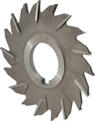 Made in USA - 4" Diam x 3/16" Width of Cut, 18 Teeth, High Speed Steel Side Milling Cutter - Staggered Teeth, Uncoated - Caliber Tooling