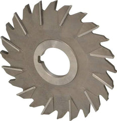 Made in USA - 5" Diam x 1/4" Width of Cut, 24 Teeth, High Speed Steel Side Milling Cutter - Staggered Teeth, Uncoated - Caliber Tooling