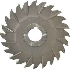 Made in USA - 5" Diam x 5/16" Width of Cut, 24 Teeth, High Speed Steel Side Milling Cutter - Staggered Teeth, Uncoated - Caliber Tooling