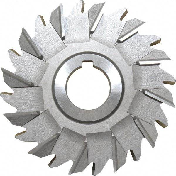 Made in USA - 5" Diam x 3/4" Width of Cut, 24 Teeth, High Speed Steel Side Milling Cutter - Staggered Teeth, Uncoated - Caliber Tooling