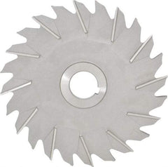 Made in USA - 6" Diam x 1/4" Width of Cut, 24 Teeth, High Speed Steel Side Milling Cutter - Staggered Teeth, Uncoated - Caliber Tooling