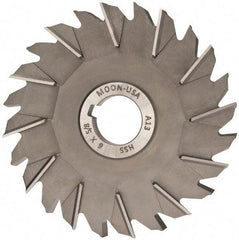 Made in USA - 6" Diam x 5/8" Width of Cut, 24 Teeth, High Speed Steel Side Milling Cutter - Staggered Teeth, Uncoated - Caliber Tooling