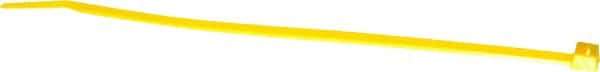 Made in USA - 7.562" Long Yellow Nylon Standard Cable Tie - 50 Lb Tensile Strength, 1.32mm Thick, 2" Max Bundle Diam - Caliber Tooling