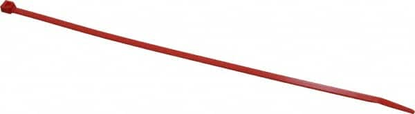 Made in USA - 8-7/8" Long Red Nylon Standard Cable Tie - 40 Lb Tensile Strength, 1.24mm Thick, 3" Max Bundle Diam - Caliber Tooling