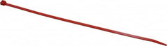 Made in USA - 8-7/8" Long Red Nylon Standard Cable Tie - 40 Lb Tensile Strength, 1.24mm Thick, 3" Max Bundle Diam - Caliber Tooling